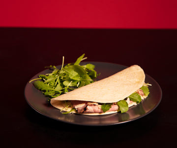 Piadina with Roast Beef, Grana Padano and Arugula